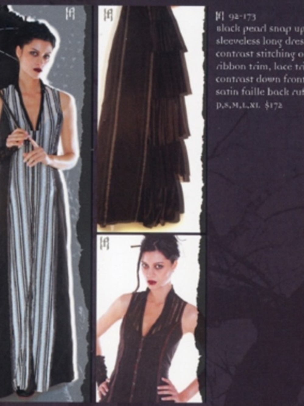 RARE vintage Lip Service Blacklist Maxi Dress Black White Gothic Goth